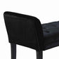 Fabric Button Tufted Padded Bench with Flared Cushioned Armrests, Black By Benzara | Benches | Modishstore - 2