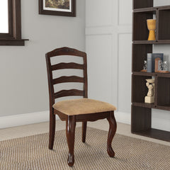 Townsville Cottage Side Chair, Dark Walnut Finish, Set Of 2 By Benzara