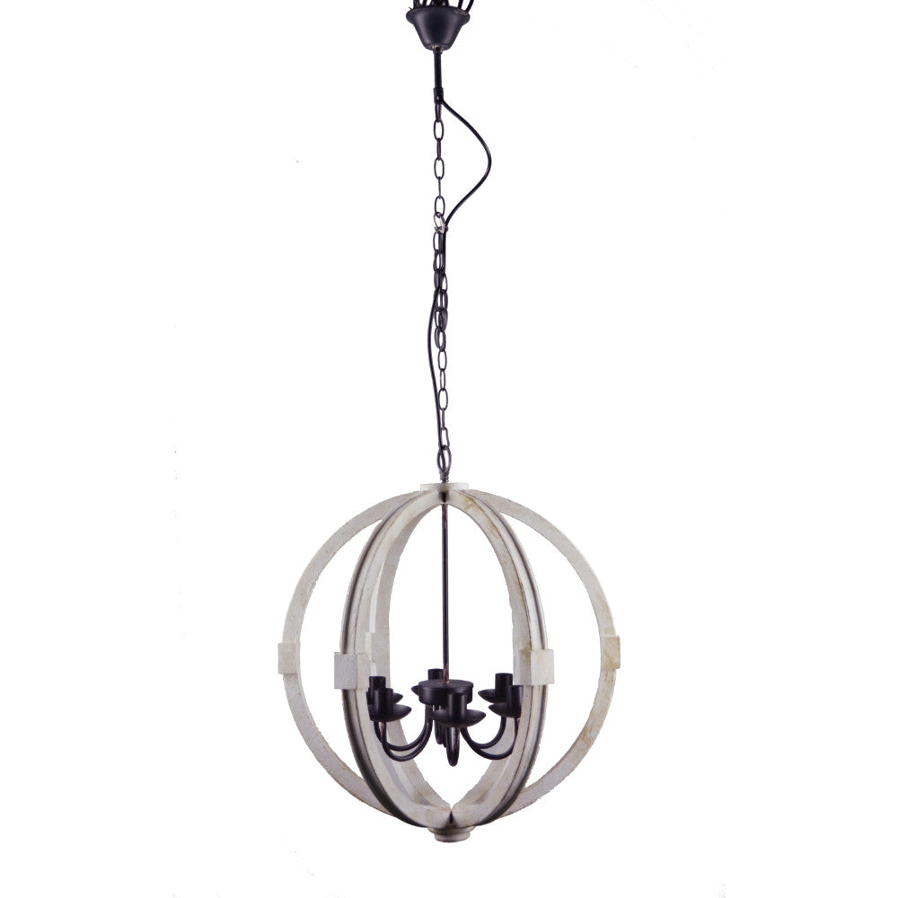 Elegantly Framed Calder Wooden Chandelier By Benzara | Chandeliers | Modishstore - 3