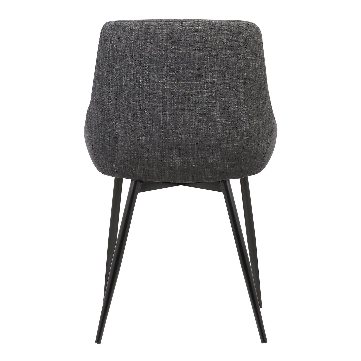 Fabric Upholstered Dining Chair with Metal Legs, Black and Gray By Benzara | Dining Chairs | Modishstore - 3