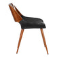 Leatherette Mid Century Dining Chair with Split Padded Back, Black and Brown By Benzara | Dining Chairs | Modishstore - 3