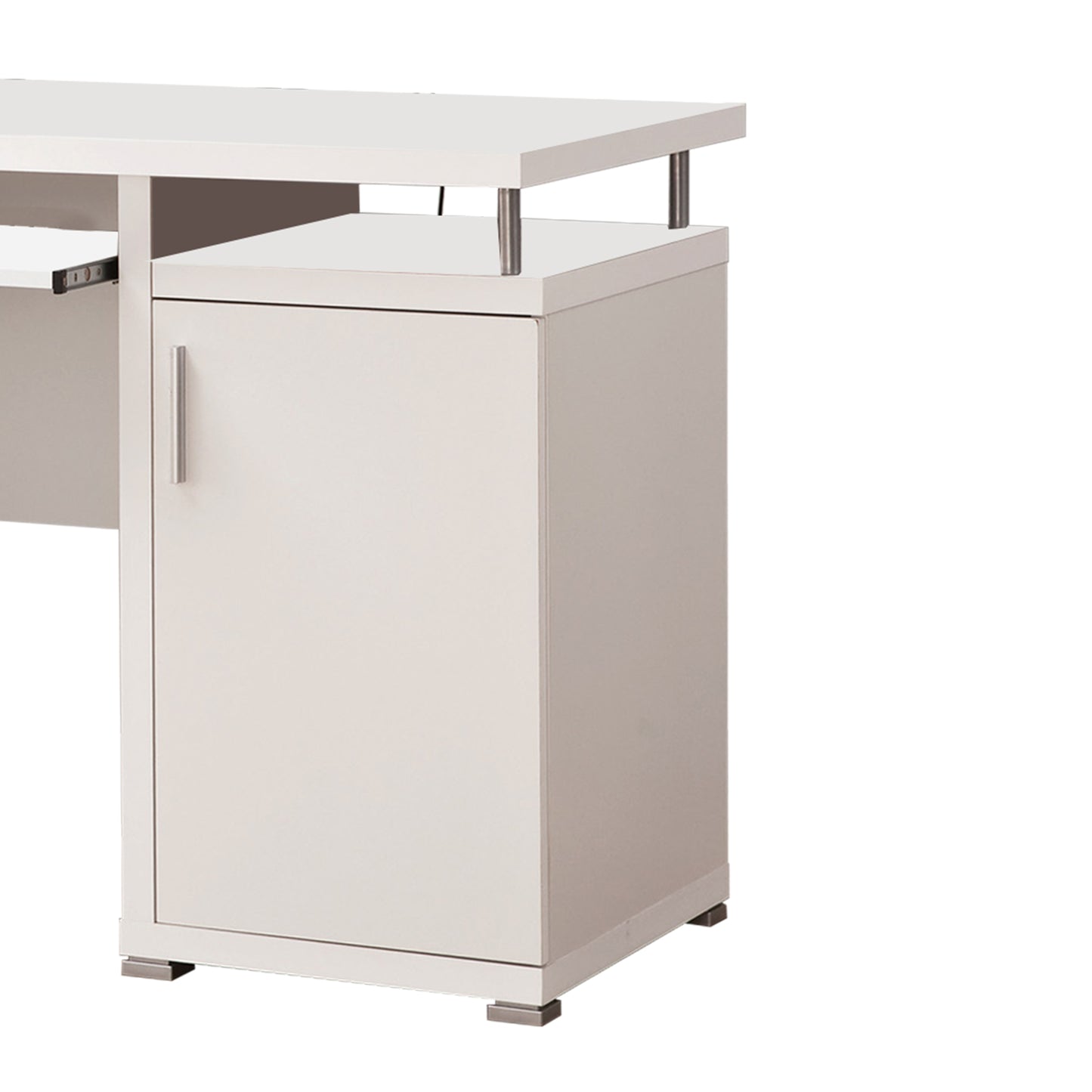 Elegant white Computer desk with efficient Storage By Benzara | Desks | Modishstore - 4