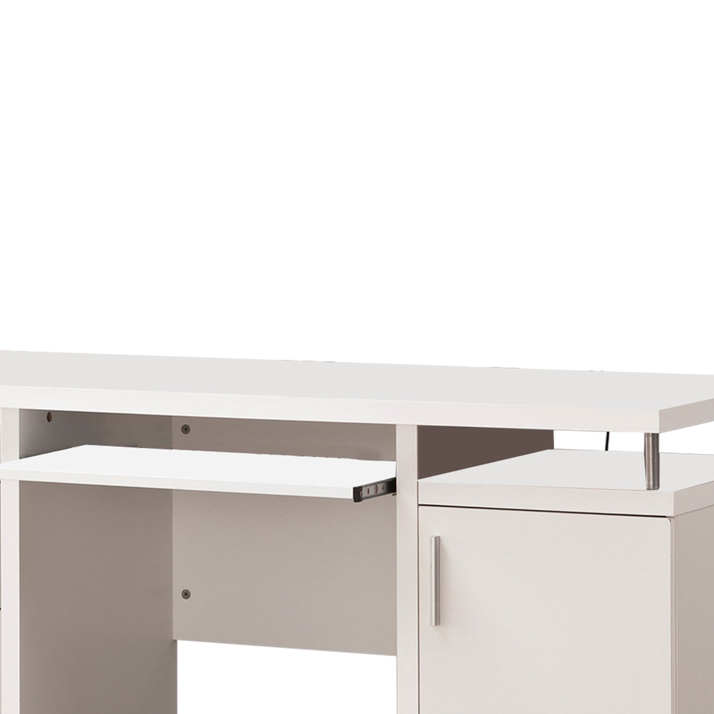 Elegant white Computer desk with efficient Storage By Benzara | Desks | Modishstore - 5