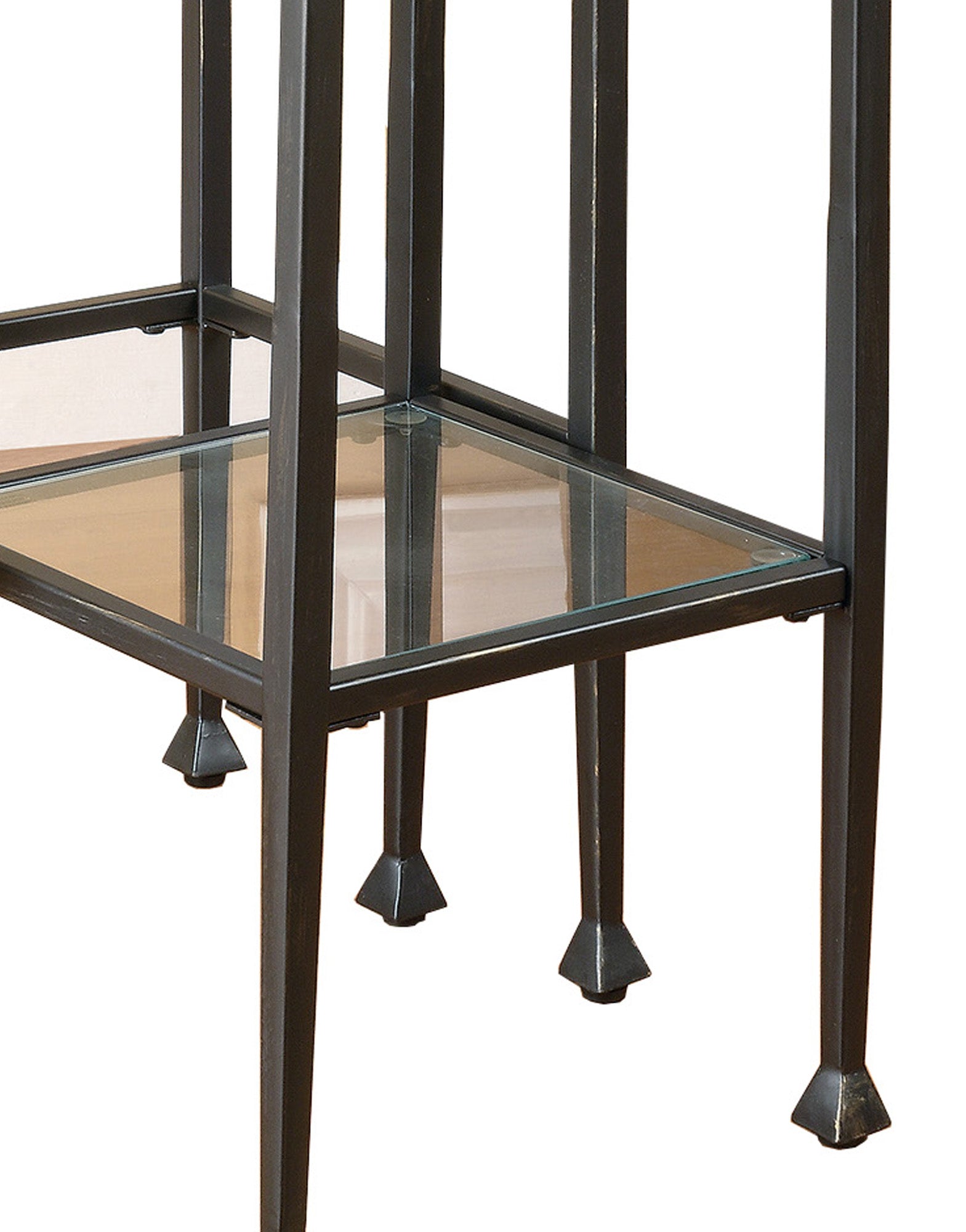 Set Of 2 Metal Nesting Tables With Glass Top, Black By Benzara | Console Tables | Modishstore - 3