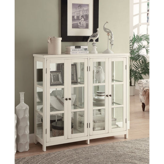 Transitional Style Wooden Accent Display Cabinet , White By Benzara | Accent Chairs | Modishstore