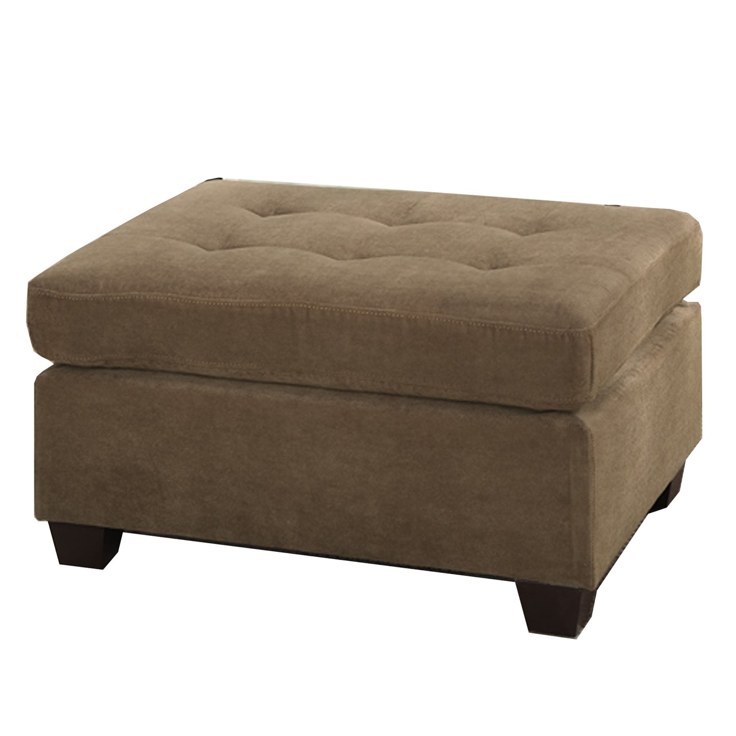 Cocktail Ottoman In Light Brown Waffle Suede Fabric By Benzara | Stools | Modishstore