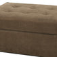 Cocktail Ottoman In Light Brown Waffle Suede Fabric By Benzara | Stools | Modishstore - 4