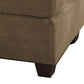 Cocktail Ottoman In Light Brown Waffle Suede Fabric By Benzara | Stools | Modishstore - 3