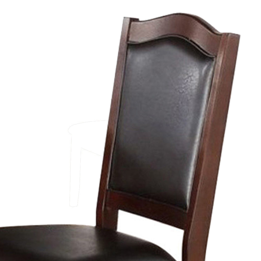 Rubber Wood Dining Chair, Set Of 2, Brown And Black By Benzara | Dining Chairs | Modishstore - 3