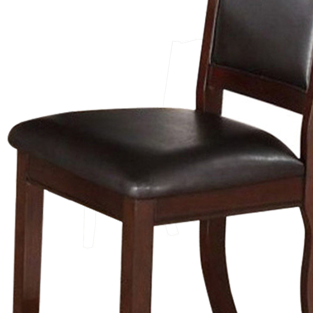 Rubber Wood Dining Chair, Set Of 2, Brown And Black By Benzara | Dining Chairs | Modishstore - 4