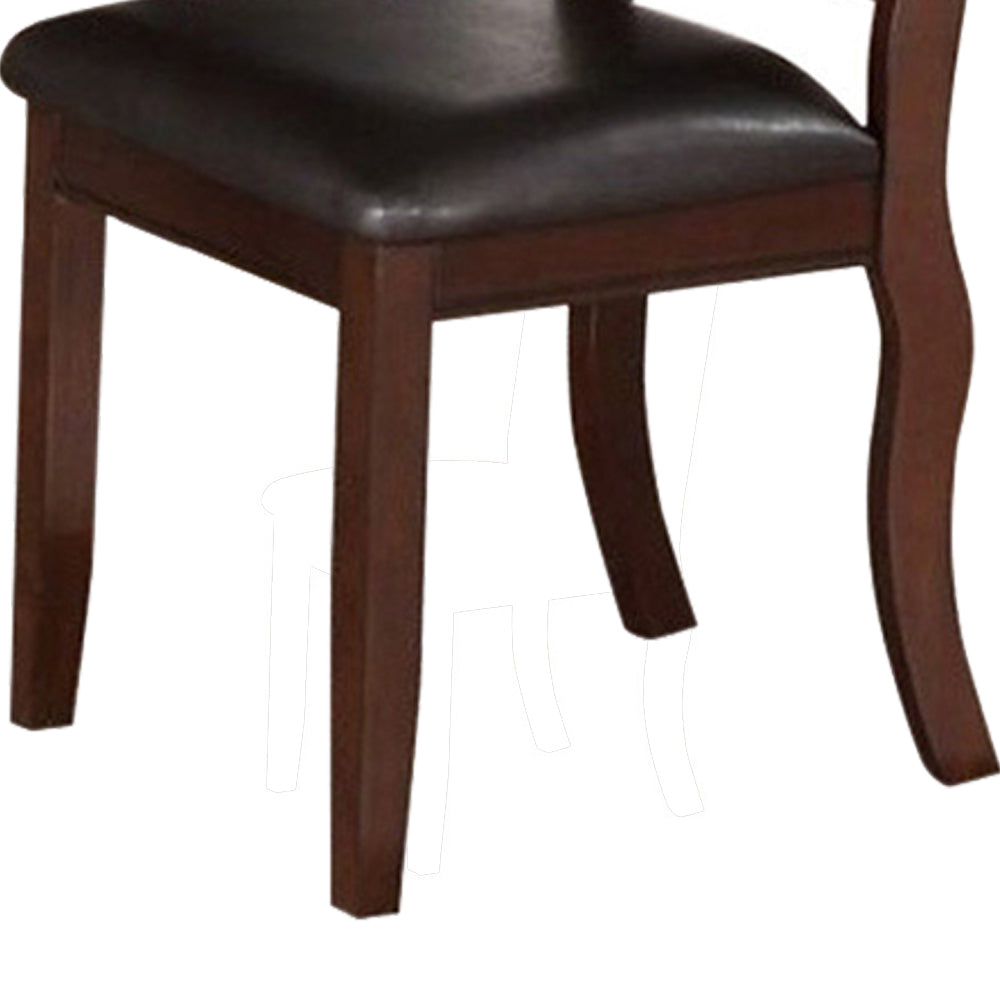 Rubber Wood Dining Chair, Set Of 2, Brown And Black By Benzara | Dining Chairs | Modishstore - 5