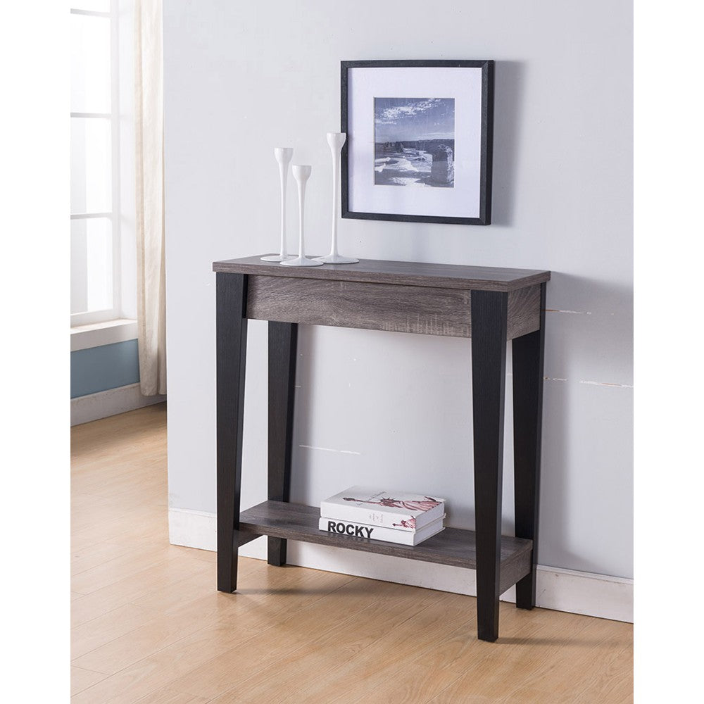 Wooden Console Table With Bottom Shelf, Black And Gray By Benzara | Console Tables | Modishstore