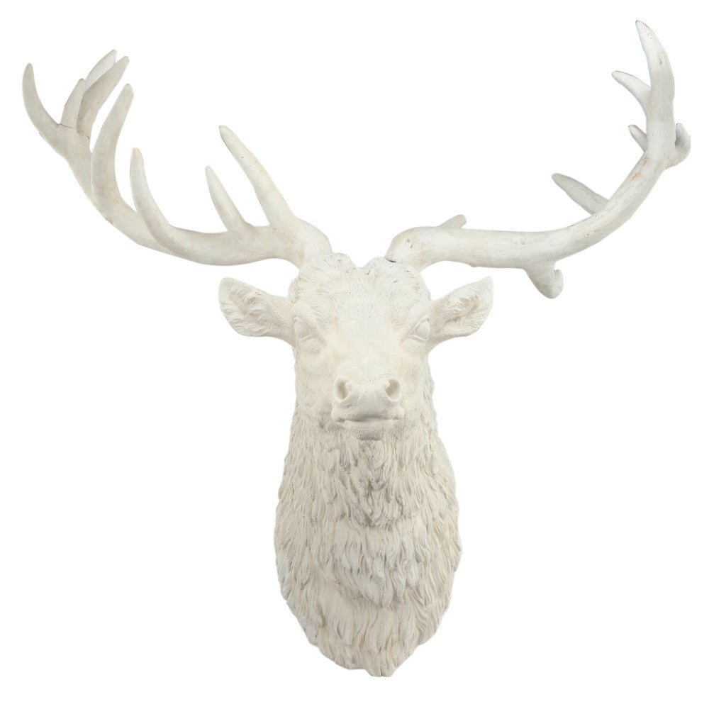 Magnesia Deer Head Wall Accent, White By Benzara | Wall Decor | Modishstore - 2