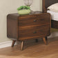 Wooden Nightstand with 2 Drawers, Dark Walnut Brown By Benzara | Nightstands | Modishstore