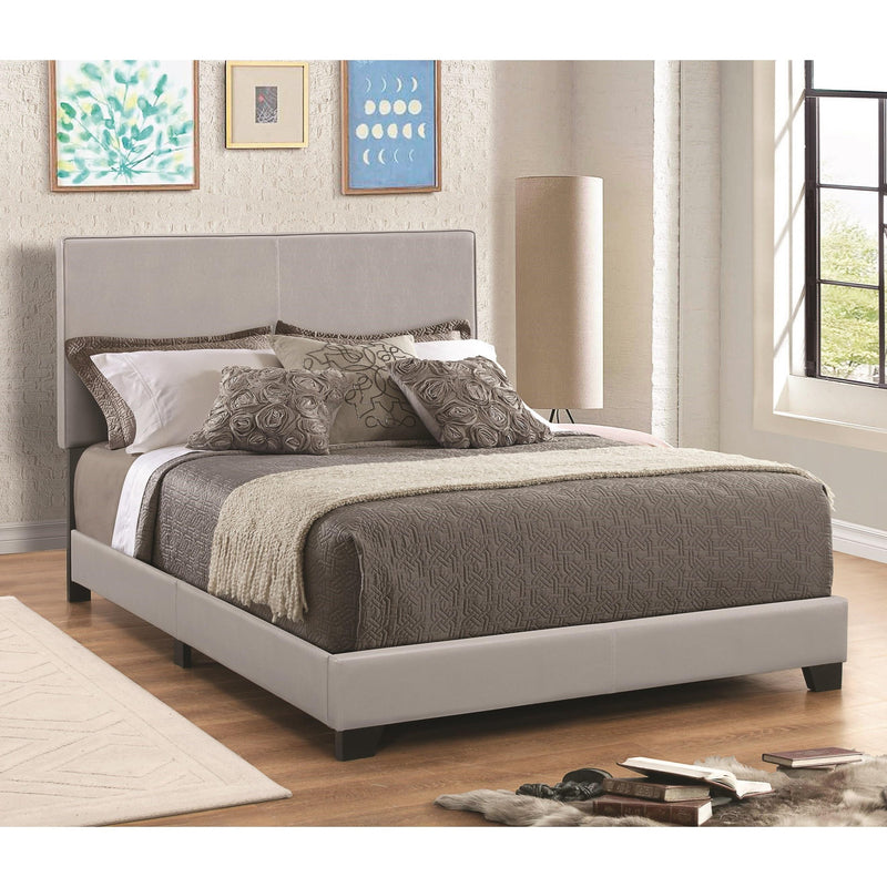 Leather Upholstered Full Size Platform Bed, Gray By Benzara | Bedroom Sets | Modishstore