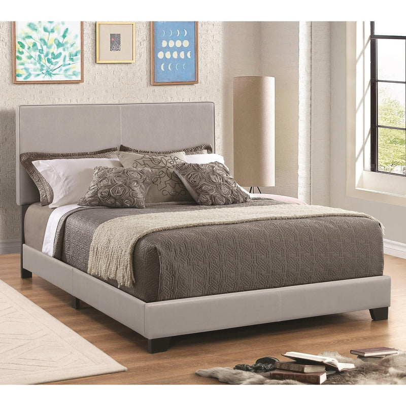 Leather Upholstered Twin Size Platform Bed, Gray By Benzara | Bedroom Sets | Modishstore