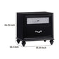 Two Drawers Wooden Night Stand with Acrylic Drawer Front, Black By Benzara | Bedroom Sets | Modishstore - 3