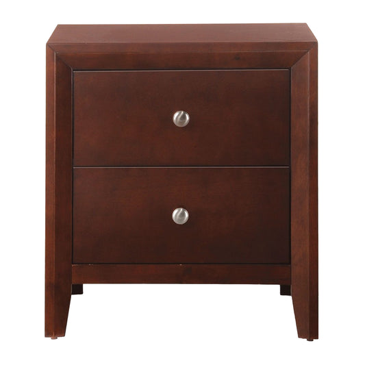 Wooden Nightstand with Two Storage Drawers, Cherry Brown By Benzara | Bedroom Sets | Modishstore