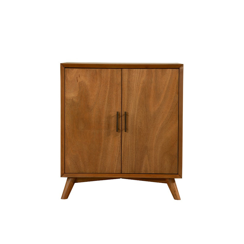 Wooden Small Bar Cabinet with Two Doors and Splayed Legs, Brown By Benzara | Cabinets | Modishstore