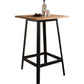 Transitional Square Shaped Wooden Bar Table With Metal Base, Black and Brown By Benzara | Bar Tables | Modishstore - 2