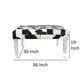 Cow Hide Upholstered Bench with Acrylic Legs, White and Black By Benzara | Benches | Modishstore - 5