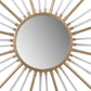 Iron Mirror with Sparkled Sunburst Design, Large, White and Gold By Benzara | Mirrors | Modishstore - 2