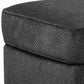 Rectangular Textured Fabric Upholstered Ottoman, Charcoal Gray By Benzara | Ottomans | Modishstore - 4