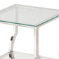 Glass Top End Table with Mirrored Bottom Shelf, Clear and Silver By Benzara | End Tables | Modishstore - 4