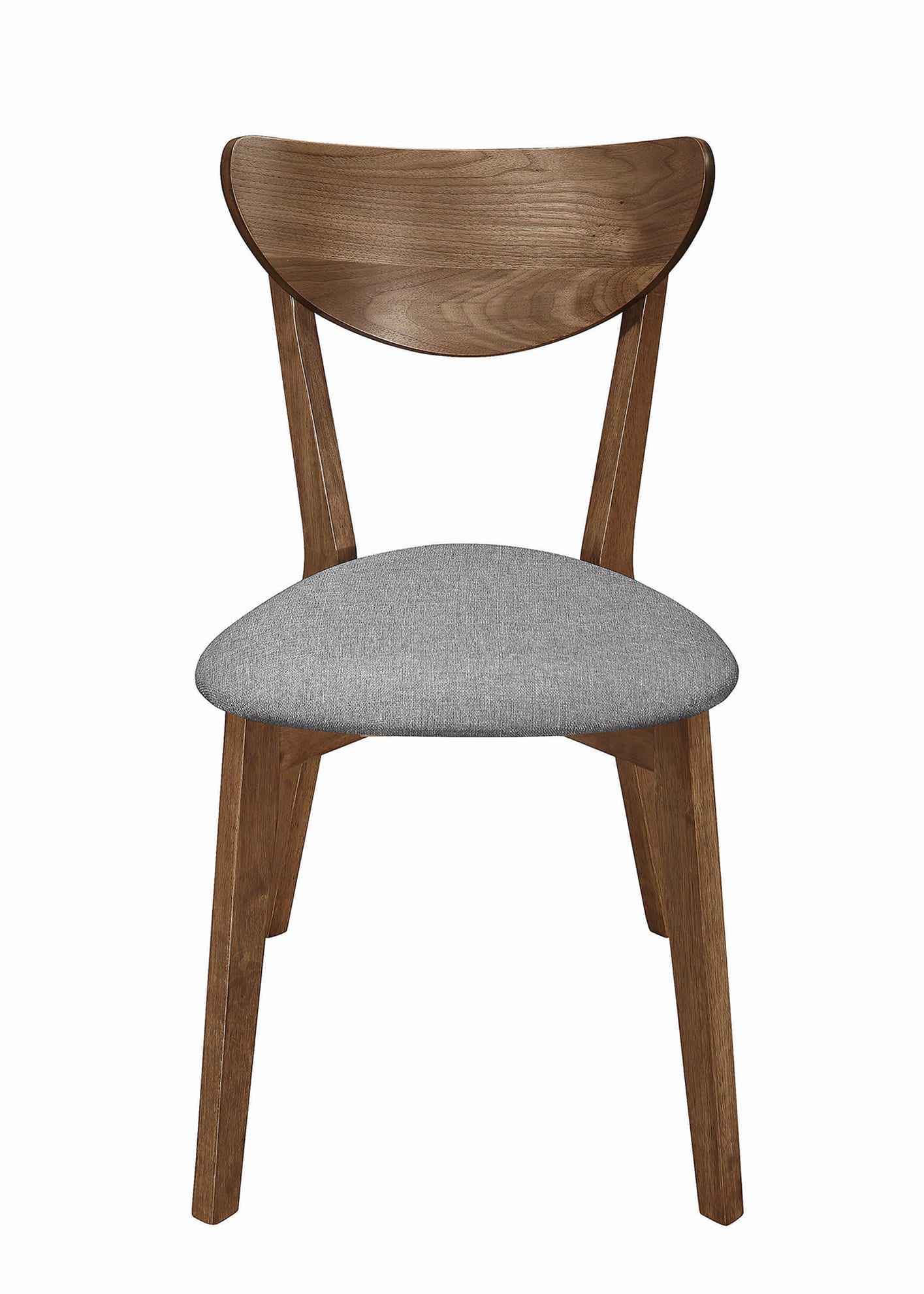 Wooden Plectrum Shape Padded Seat Dining Chair, Set of 2, Brown and Gray By Benzara | Dining Chairs | Modishstore - 2