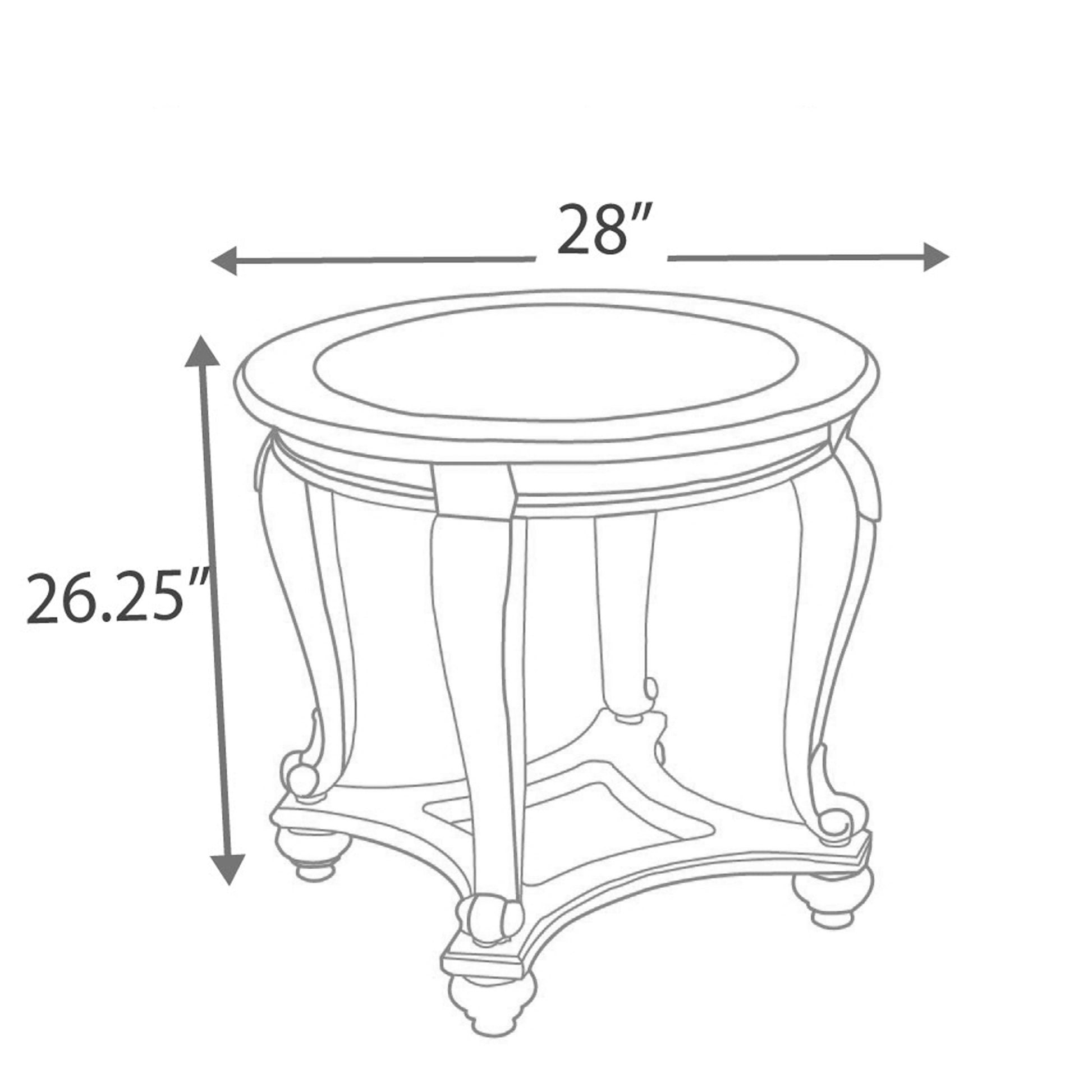 Wooden Round End Table with Cabriole Legs and Glass Top, Brown By Benzara | End Tables | Modishstore - 2