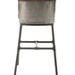 Leatherette Bar Stool with Riveted Metal Backing, Brown and Black By Benzara | Bar Stools | Modishstore - 4