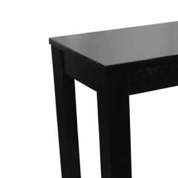 Wooden Chairside Table with Bottom Shelf and Block Legs, Black By Benzara | End Tables | Modishstore - 3