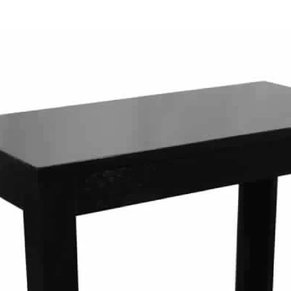 Wooden Chairside Table with Bottom Shelf and Block Legs, Black By Benzara | End Tables | Modishstore - 4