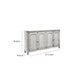 4 Panel Door Cabinet with Fluted Detail, Antique White By Benzara | Cabinets | Modishstore - 2