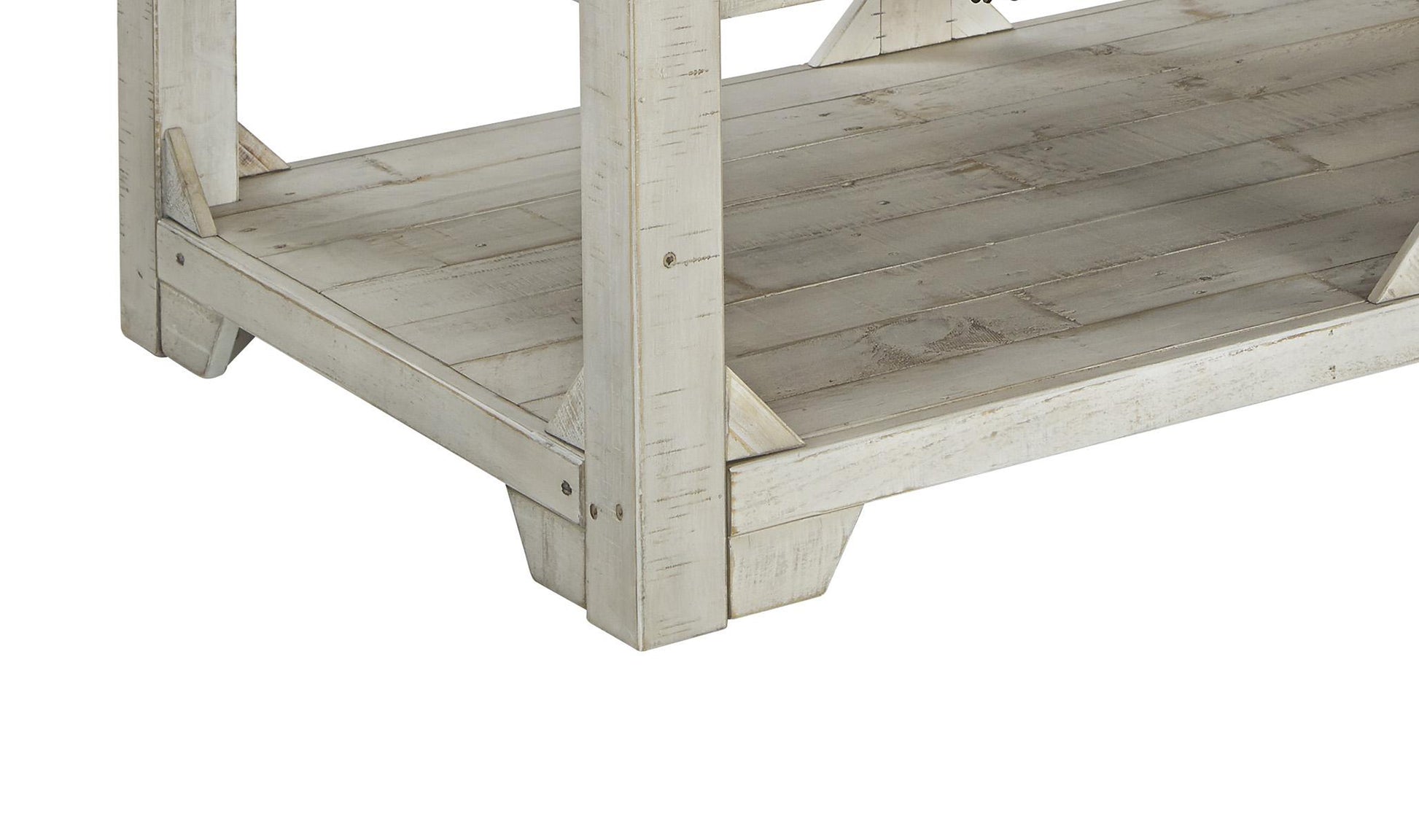 Farmhouse Wooden Lift Top Cocktail Table with Open Bottom Shelf, White By Benzara | Coffee Tables | Modishstore - 4