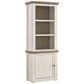 Wooden Left Pier Cabinet with 1 Door and 2 Shelves, Antique White and Brown By Benzara | Cabinets | Modishstore