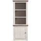 Wooden Left Pier Cabinet with 1 Door and 2 Shelves, Antique White and Brown By Benzara | Cabinets | Modishstore - 5