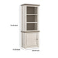 Wooden Left Pier Cabinet with 1 Door and 2 Shelves, Antique White and Brown By Benzara | Cabinets | Modishstore - 2