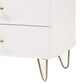 6 Drawer Wooden Dresser with Metal Hairpin Legs, White and Gold By Benzara | Dressers | Modishstore - 3