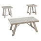 Wooden Table Set with Canted Legs and Tension Bars, Washed White By Benzara | Accent Tables | Modishstore