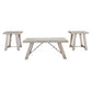 Wooden Table Set with Canted Legs and Tension Bars, Washed White By Benzara | Accent Tables | Modishstore - 2