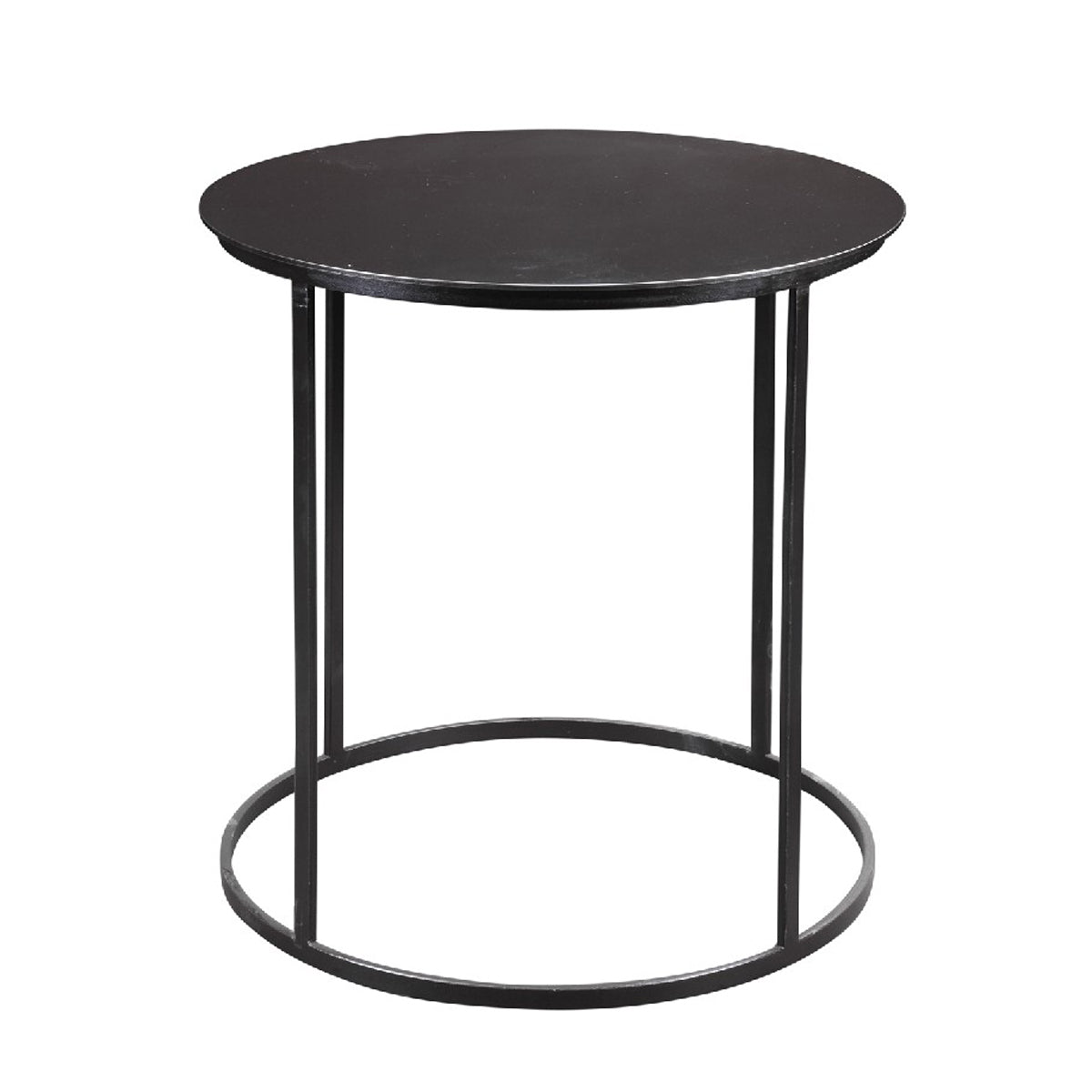 Round Metal Frame Side Table with Tubular Legs, Black By Benzara | End Tables | Modishstore - 6