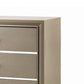 Five Drawer Wooden Chest with Polished Metallic Pulls, Champagne Gold By Benzara | Cabinets | Modishstore - 5