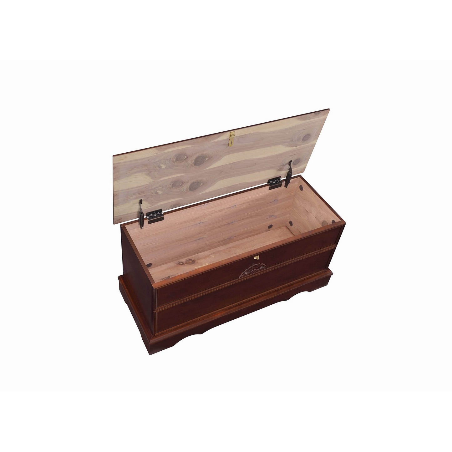 Traditional Style Lift Top Wooden Chest with Locking Lid, Dark Brown By Benzara | Cabinets | Modishstore - 2