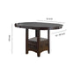 Oval Wooden Counter Height Table with Extension Leaf and Open Shelf, Brown By Benzara | Dining Tables | Modishstore - 2