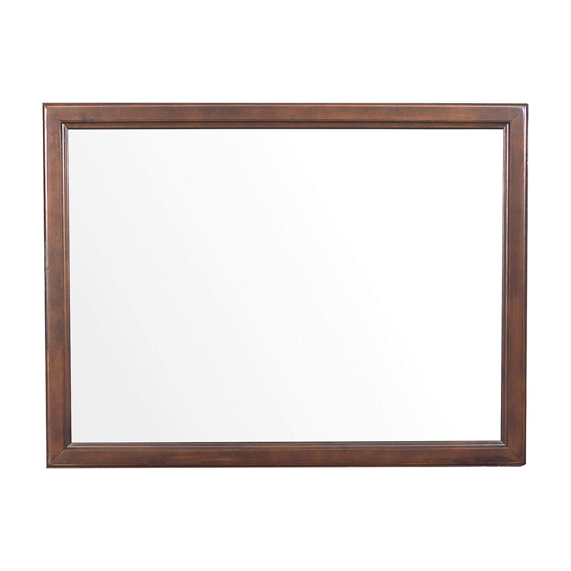 Wooden Square Mirror with Molded Details and Dual Texture, Brown By Benzara | Mirrors | Modishstore - 3