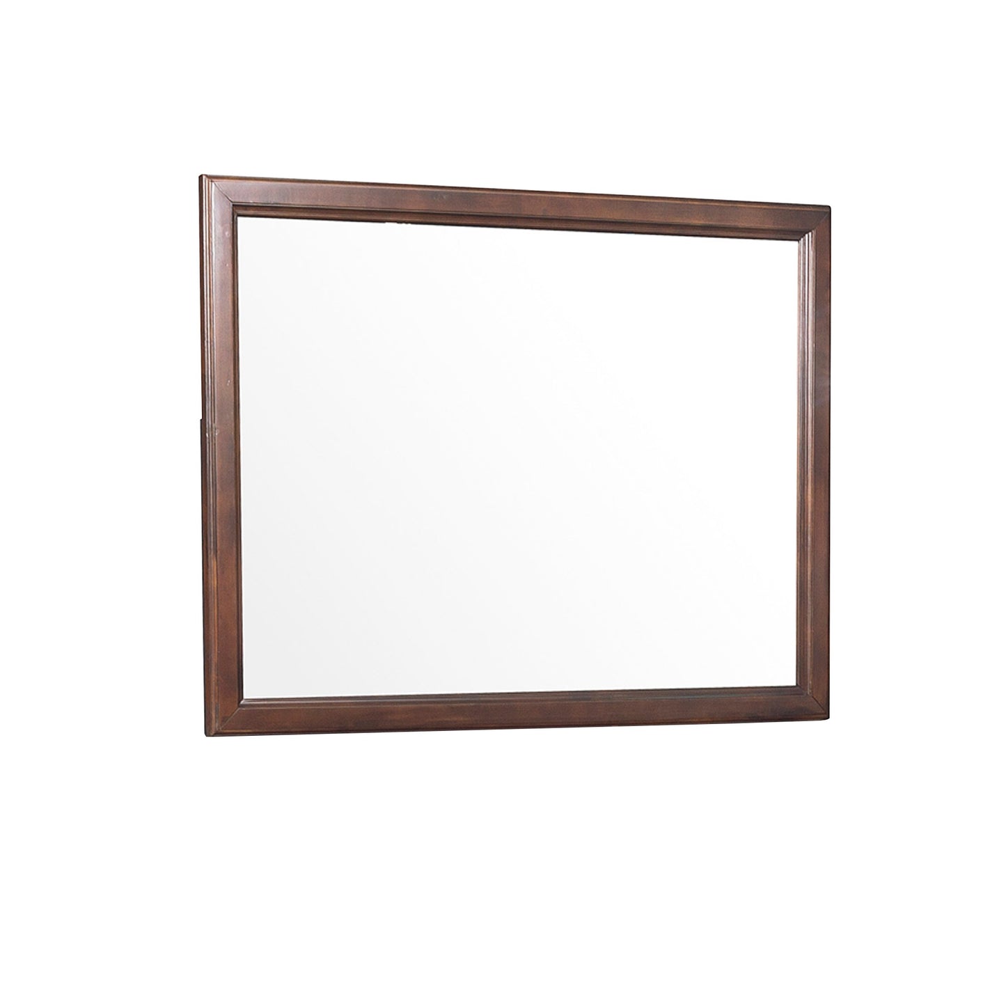 Wooden Square Mirror with Molded Details and Dual Texture, Brown By Benzara | Mirrors | Modishstore - 2