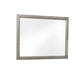 Wooden Square Mirror with Molded Details and Dual Texture, Gray By Benzara | Mirrors | Modishstore - 4