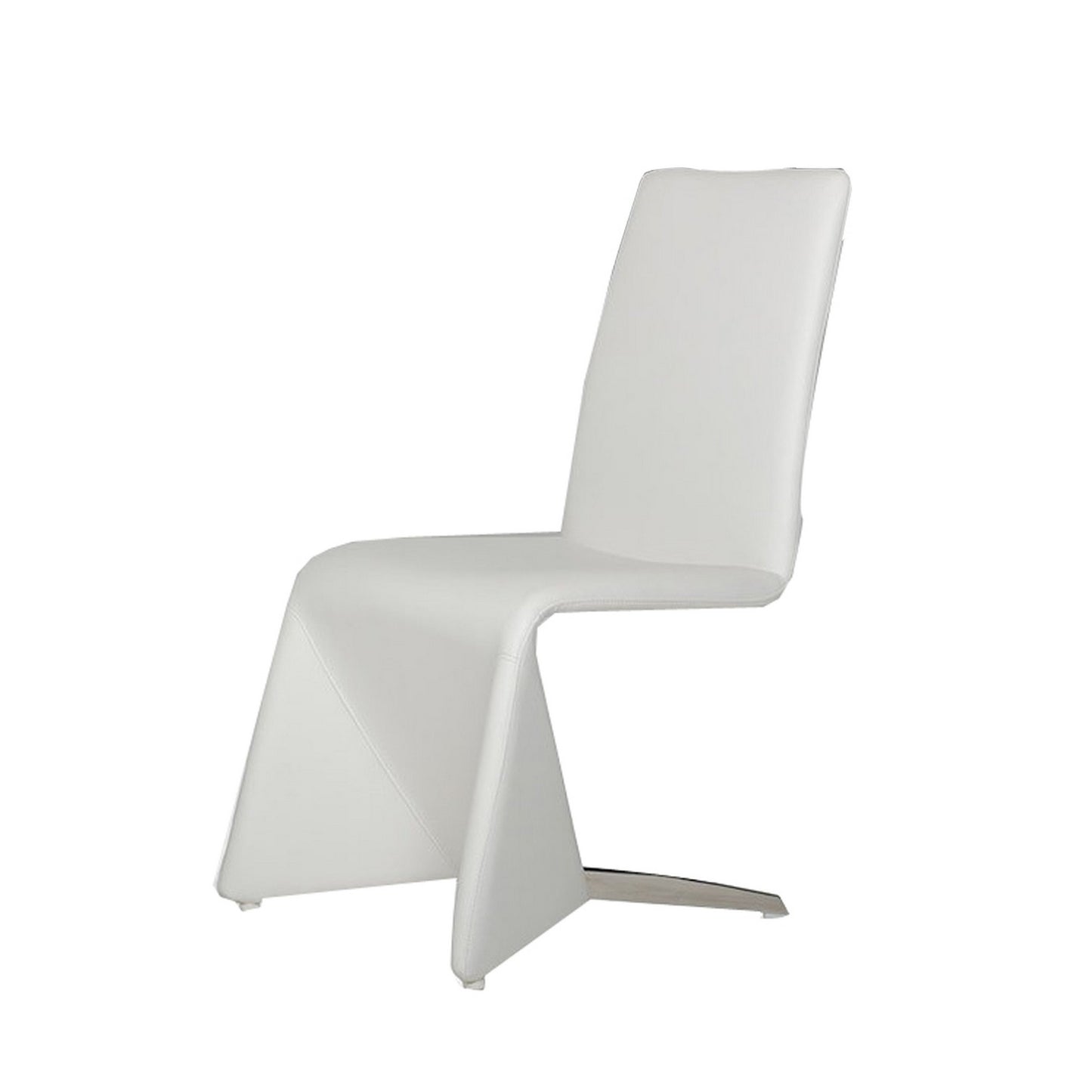 Fully Leatherette Upholstered Metal Frame Dining Chair, Set of 2, White By Benzara | Dining Chairs | Modishstore