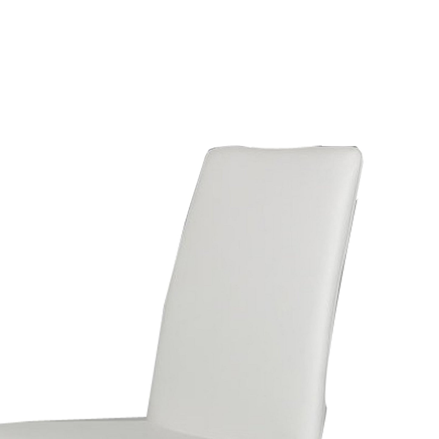 Fully Leatherette Upholstered Metal Frame Dining Chair, Set of 2, White By Benzara | Dining Chairs | Modishstore - 5